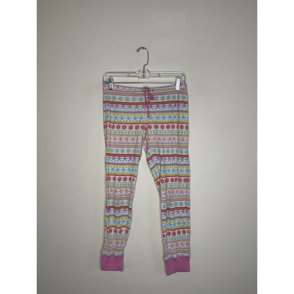 Vtg VICTORIA'S SECRET Women's Rainbow Skull Fair Isle Thermal Pajamas Y2K Sz S - Picture 6 of 10
